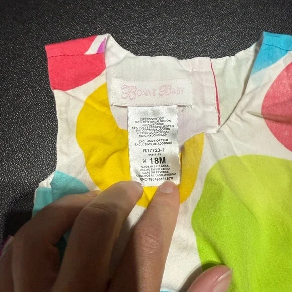 Vintage Bonnie Baby Yellow and Pink Birthday Girl Dress - Picture 3 of 4